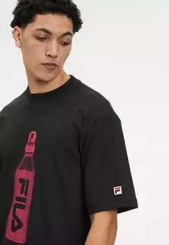 Футболка с принтом Fila, черная