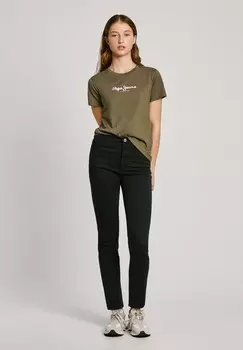 Футболка с принтом FIORE Pepe Jeans, темно-зеленый