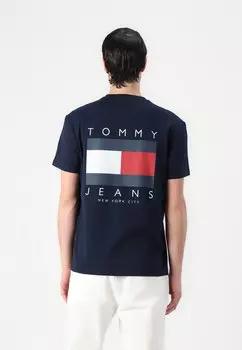 Футболка с принтом FLAG GRAPH Tommy Jeans, темно-синий