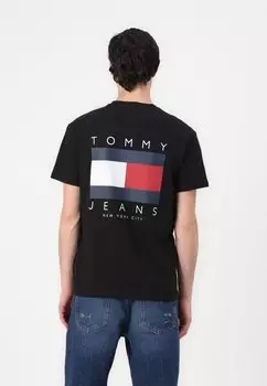 Футболка с принтом FLAG GRAPH Tommy Jeans, черный