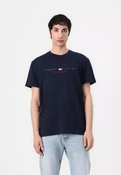 Футболка с принтом FLAG LINEAR TEE Tommy Jeans, темно-синий