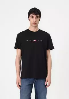 Футболка с принтом FLAG LINEAR TEE Tommy Jeans, черный