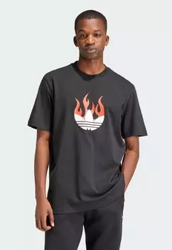 Футболка с принтом FLAMES adidas Originals, цвет black