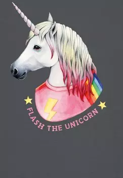 Футболка с принтом FLASH THE UNICORN watapparel, антрацит