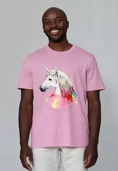 Футболка с принтом FLASH THE UNICORN watapparel, светло-розовый