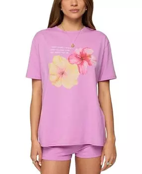 Футболка с принтом "Fleur Hibiscus" Edikted, розовый