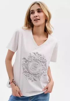 Футболка с принтом FLO blue shadow, белый