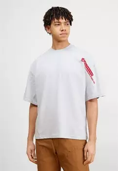 Футболка с принтом Flock Logo Alpha Industries, цвет pastel grey