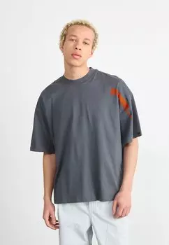 Футболка с принтом FLOCK LOGO Alpha Industries, серый