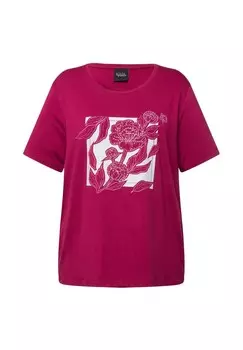 Футболка с принтом FLORAL GRAPHIC SHORT SLEEVE Ulla Popken, розовый
