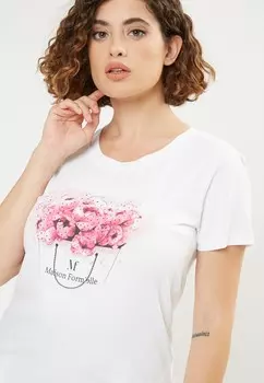 Футболка с принтом FLOWER BOUQUET Maison Form'elle, белый