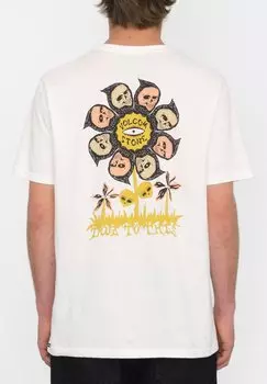 Футболка с принтом FLOWER BUDZ FTY SST Volcom, цвет off white