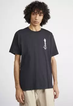 Футболка с принтом Flower Sketch Obey Clothing, цвет faded black