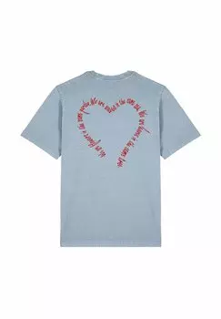 Футболка с принтом FLOWERS BACK HEAVYWEIGHT Mira Paris, светло-голубой