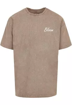 Футболка с принтом FLOWERS BLOOM ACID WASHED HEAVY Merchcode, хаки