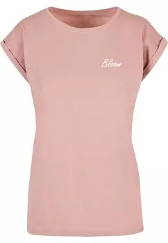 Футболка с принтом FLOWERS BLOOM EXTENDED SHOULDER Merchcode, розовый