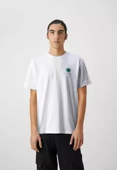 Футболка с принтом FLOWERS Cleptomanicx, цвет white