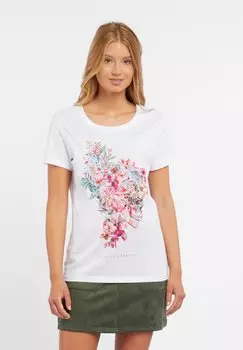 Футболка с принтом FLOWERS RODEO Einstein Newton, цвет wei