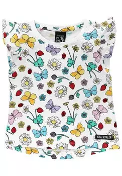 Футболка с принтом FLOWERS Villervalla, цвет wei