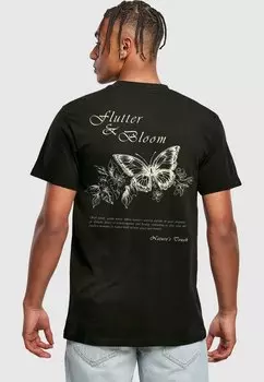 Футболка с принтом FLUTTER AND BLOOM TEE Merchcode, черный