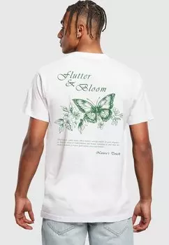 Футболка с принтом FLUTTER AND BLOOM TEE Merchcode, белый