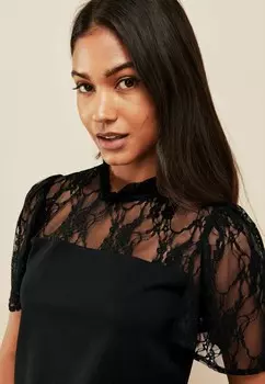 Футболка с принтом FLUTTER SLEEVE REGULAR FIT Friends Like These, черный