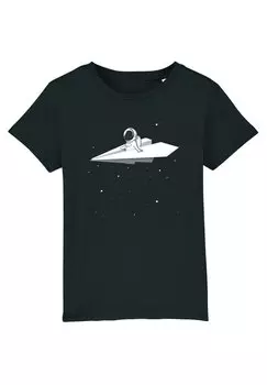 Футболка с принтом FLY ME TO THE MOON Watapparel, цвет black