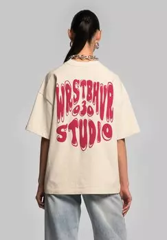 Футболка с принтом FLYNN T-SHIRT WRSTBHVR, песочный