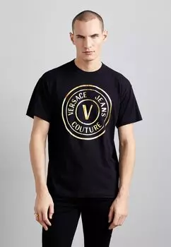 Футболка с принтом Foil Big Versace Jeans Couture, цвет black/gold