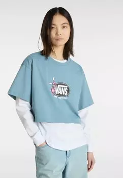 Футболка с принтом FOLLOW RELAXED FIT CROP Vans, синий