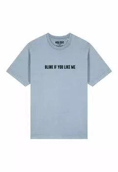 Футболка с принтом FOLLOW YOUR HEART PRINT HEAVYWEIGHT Mira Paris, светло-голубой