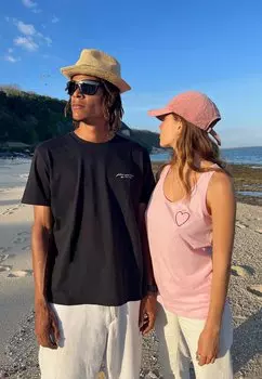 Футболка с принтом FOLLOW YOUR HEART PRINT HEAVYWEIGHT Mira Paris, черный