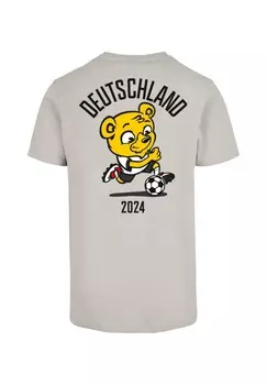 Футболка с принтом FOOTBALL BEAR Mister Tee, светло-серый