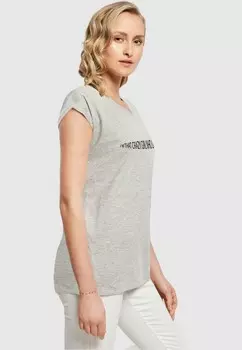 Футболка с принтом FOOTBALL EXTENDED SHOULDER TEE Merchcode, серый