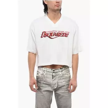 Футболка с принтом «Football Fit» укороченная Dsquared2, Beige
