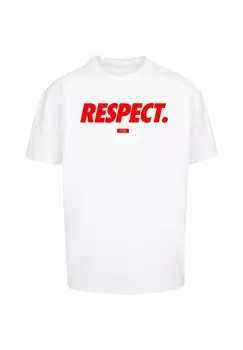 Футболка с принтом FOOTBALL`S COMING HOME RESPECT OVERSIZE TEE Upscale by Mister Tee, белый
