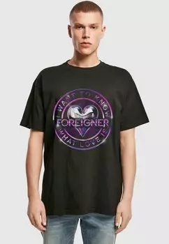 Футболка с принтом FOREIGNER ROCK BAND - I WANT TO KNOW WHAT LOVE IS HEAVY Merchcode, черный