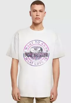 Футболка с принтом FOREIGNER ROCK BAND - I WANT TO KNOW WHAT LOVE IS HEAVY Merchcode, белый