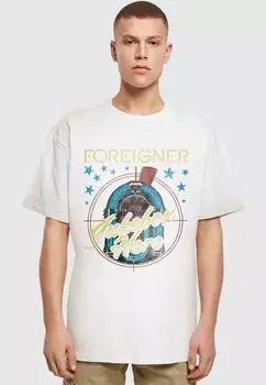 Футболка с принтом FOREIGNER ROCK BAND - JUKEBOX GRAPHIC OVERSIZE TEE Merchcode, белый
