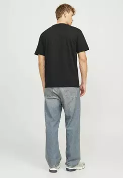 Футболка с принтом FOTODRUCK RUNDHALS Jack & Jones, черный