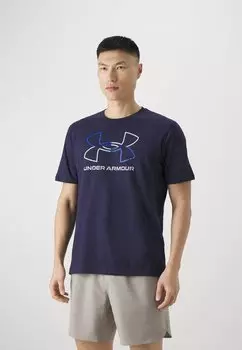 Футболка с принтом Foundation Update Under Armour, цвет midnight navy/royal/steel