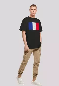 Футболка с принтом FRANKREICH FLAGGE DISTRESSED F4NT4STIC, черный