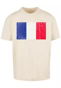 Футболка с принтом FRANKREICH FLAGGE DISTRESSED F4NT4STIC, песочный