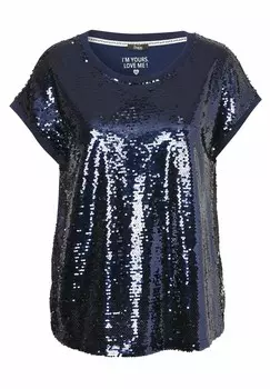 Футболка с принтом frapp, синий