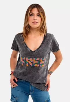 Футболка с принтом FREE Aterrisage, темно-серый