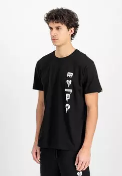 Футболка с принтом FREEDOM Alpha Industries, черный