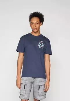 Футболка с принтом Freedom Of Choice Unisex Obey Clothing, темно-синяя