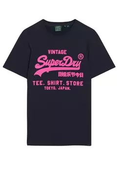 Футболка с принтом French Superdry, Dunkelblau