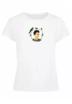 Футболка с принтом FRIDA KAHLO BOTANIC FRAME BOX TEE Merchcode, цвет white