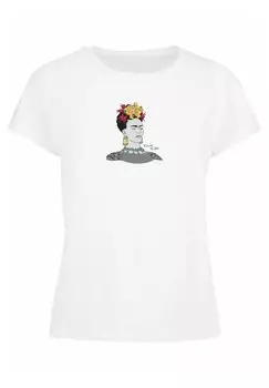 Футболка с принтом FRIDA KAHLO BOX TEE Merchcode, цвет white
